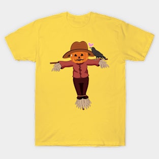 Raven in love with scarecrow cool and funny design T-Shirt